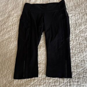 Lululemon black fast and free leggings cropped